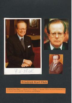 Friedrich Karl Flick † 2006  Flick  Wirtschaft Autogramm Foto original signiert 
