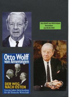 Otto Wolff von Amerongen † 2007  Wirtschaft Autogramm Foto original signiert 
