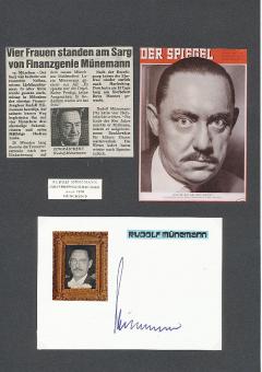 Rudolf Münemann † 1982 Finanzmakler  Wirtschaft Autogramm Karte  original signiert 