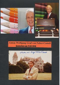 Anton-Wolfgang Graf von Faber-Castell † 2016    Wirtschaft Autogramm Foto original signiert 