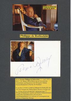 Philippe de Rothschild † 1988  Wein Unternehmer  Wirtschaft Autogramm Karte  original signiert 