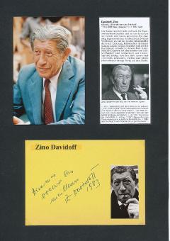 Zino Davidoff † 1994  König der Zigarren  Wirtschaft Autogramm Karte  original signiert 