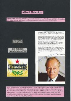 Alfred Heineken † 2002  Bier  Unternehmer  Wirtschaft Autogramm Karte  original signiert 