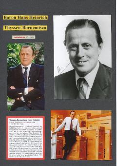 Hans Heinrich Thyssen-Bornemisza de Kaszon † 2002  Unternehmer  Wirtschaft Autogramm Foto original signiert 
