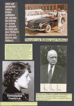 Harald von Bohlen und Halbach † 1983  Krupp Industrieller  Wirtschaft Autogramm Karte  original signiert 