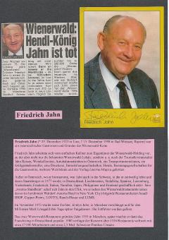 Friedrich Jahn † 1998  Wienerwald  Unternehmer  Wirtschaft Autogrammkarte original signiert 