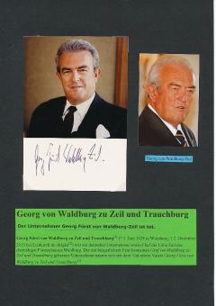 Georg von Waldburg zu Zeil und Trauchburg † 2015  Adel  Wirtschaft Autogramm Foto original signiert 