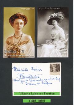 Viktoria Luise von Preußen † 1980  Prinzessin  Adel  Autogramm Karte original signiert 
