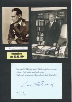 2  x  Louis Ferdinand von Preußen † 1994  Adel  Autogramm Foto + Karte original signiert 