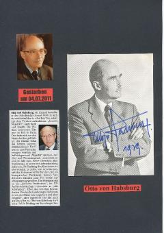 Otto von Habsburg † 2011  Adel  Autogrammkarte original signiert 