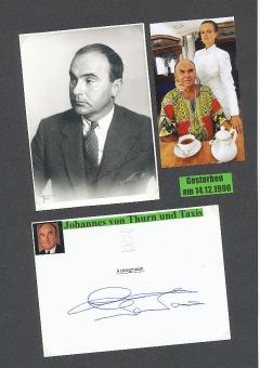 2  x  Johannes von Thurn und Taxis † 1990  Adel  Autogrammkarte + Karte original signiert 