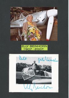 Elly Beinhorn † 2007 Kunst + Jagdfliegerin  Militär Autogrammkarte  original signiert 