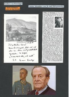 Philipp Freiherr von Boeselager † 2008  Führer Attentäter  Militär Autogrammkarte  original signiert 