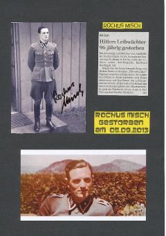 Rochus Misch † 2013  Führer Leibwächter  Militär Autogrammkarte  original signiert 