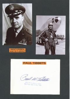 Paul Tibbets † 2007  USA Pilot  Krieg  Militär Autogramm Karte  original signiert 
