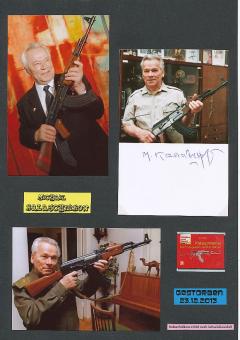 Michail Kalaschnikow † 2013 Rußland  Waffenkonstrukteur  General  Militär Autogramm Foto  original signiert 