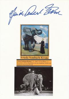 Christel Sembach Krone † 2017  Zirkus Krone Autogramm Karte original signiert 