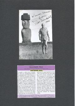Thor Heyerdahl † 2002  Norwegen  Wissenschaftler Archäologie  Autogramm Foto original signiert 