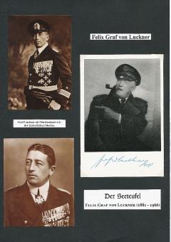 Felix Graf von Luckner † 1966  Seeoffizier  Der Seeteufel Militär  Autogrammkarte original signiert 