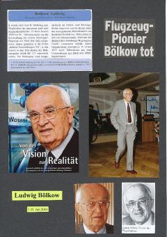 Ludwig Bölkow † 2003  Luftfahrt Pionier Ingenieur  Messerschmitt  Autogramm Foto original signiert 