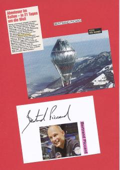 Bertrand Piccard  Schweiz  Abenteurer Ballon Rekorde  Autogramm Karte original signiert 
