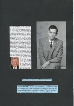 Jacques Piccard  Schweiz  Ozeanograph Pionier Tiefseeforschung  Autogramm Foto original signiert 