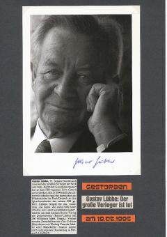 Gustav Lübbe † 1995 Verleger Bastei Verlag  Autogrammkarte original signiert 