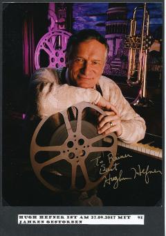 Hugh Hefner † 2017  Playboy Gründer Verleger  Autogramm Foto original signiert 