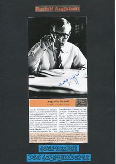 Rudolf Augstein † 2002  Spiegel Verleger  Autogrammkarte original signiert 