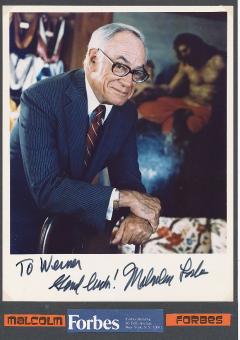 Malcolm Forbes † 1990 USA  Verleger  Forbes Magazine  Autogramm Foto original signiert 