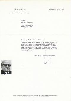John Jahr Senior † 1991  Verleger  Verlag Gruner + Jahr Autogramm Brief original signiert 