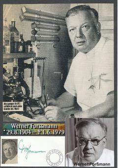 Werner Forßmann † 1979  Medizin Nobelpreis 1956  Autogramm Karte original signiert 
