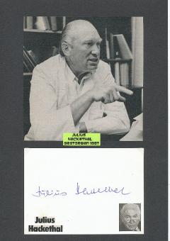 Julius Hackethal † 1997  Chirurg + Autor  Autor  Autogramm Karte original signiert 