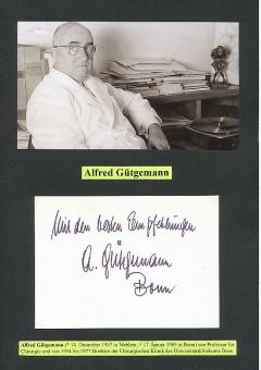 Alfred Gütgemann † 1985  Chirurg Professor  Autor  Autogramm Karte original signiert 
