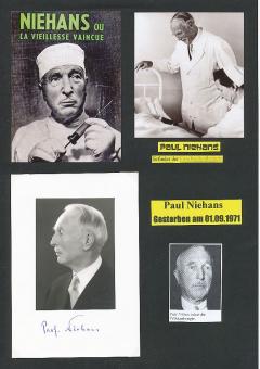 Paul Niehans † 1971  Schweiz  Chirurg Erfinder Frischzellentherapie   Autogramm Foto original signiert 