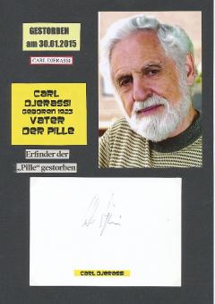Carl Djerassi † 2015  Österreich Erfinder  Antibabypille Autogramm Karte original signiert 