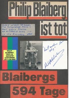 Philip Blaiberg  † 1969  Südafrika  2. Mensch mit Herztransplation  Autogramm Blatt original signiert 