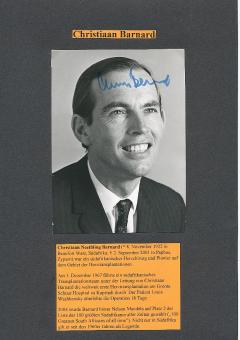 Christiaan Barnard † 2001 RSA  Chirurg  Herztransplation Pionier  Autogramm Foto original signiert 