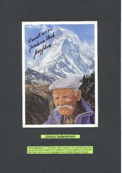 Ulrich Inderbinen  † 2004  Schweiz  Bergsteiger  Autogrammkarte original signiert 