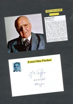 Ernst Otto Fischer † 2007  Nobelpreis 1973 für Chemie  Autogramm Karte original signiert 