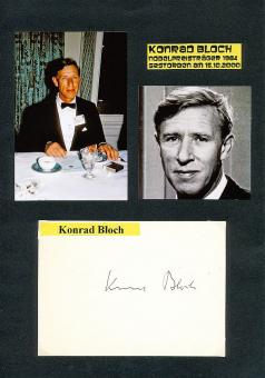 Konrad Bloch † 2000 USA  Nobelpreis 1964  für Medizin  Autogramm Karte original signiert 