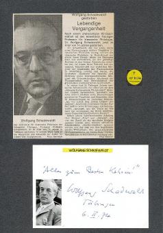 Wolfgang Schadewaldt † 1974 Literaturwissenschaftler Altphilologe  Autogramm Karte original signiert 