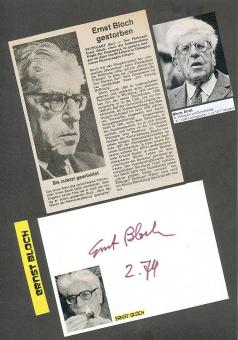 Ernst Bloch † 1977   Philosoph  Autogramm Karte original signiert 