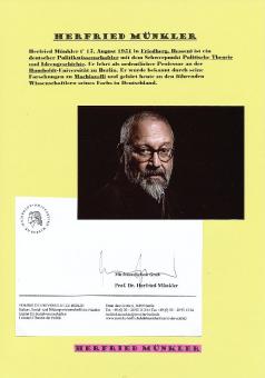 Herfried Münkler  Politikwissenschaftler  Schriftsteller Autogramm Karte original signiert 