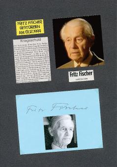 Fritz Fischer  † 1999 Historiker Schriftsteller Autogramm Karte original signiert 