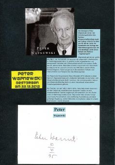 Peter Wapnewski  † 2012  Germanistischer Mediävist  Schriftsteller Autogramm Karte original signiert 