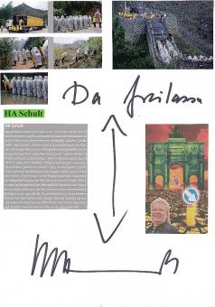 HA Schult  Objekt Aktions  Künstler  Autogramm Karte original signiert 