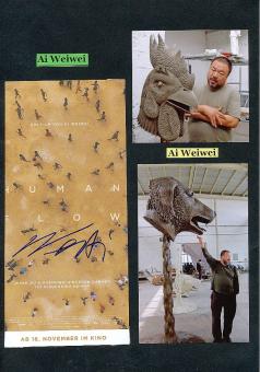 Ai Weiwei  China Menschenrechtler Konzept Künstler  Flyer Autogrammkarte  original signiert 