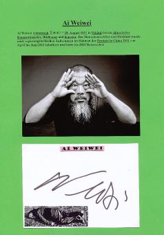 Ai Weiwei  China Menschenrechtler Konzept Künstler  Autogramm Karte original signiert 