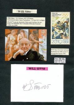 Willi Sitte † 2013 Tschechien Maler Grafiker  Künstler  Autogramm Karte original signiert 